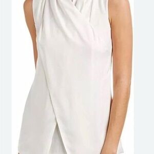 CAbi Ivory Draped Sleeveless Blouse